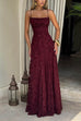 Trixiedress Spaghetti Strap Backless Lace-up Jacquard Maxi Dress