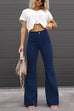 Trixiedress One Button Corduroy Flare Pants with Pockets