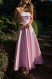 Trixiedress Spaghetti Strap Waisted A-line Satin Maxi Dress
