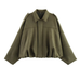 Trixiedress Lapel Zip Up Trendy Bomber Jacket