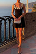 Trixiedress Strappy Floral Neckline Sleeveless Mini Dress