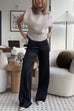 Trixiedress High Rise Straight Leg Satin Pants