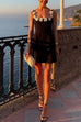 Trixiedress Strappy Floral Neckline Sleeveless Mini Dress