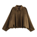Trixiedress Lapel Zip Up Trendy Bomber Jacket