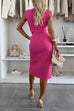 Trixiedress Crewneck Sleeveless Slit Bodycon Midi Dress