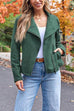 Trixiedress Zip Up Pocketed Faux Suede Moto Jacket(in 7 Colors)