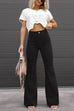 Trixiedress One Button Corduroy Flare Pants with Pockets