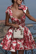 Trixiedress Bow Shoulder Floral Print A-line Mini Cami Dress
