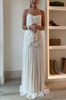 Trixiedress Spaghetti Strap Floral Applique Patchwork Maxi Dress