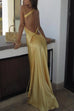 Trixiedress One Shoulder Open Back Tie Knot Satin Maxi Dress