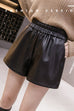 Trixiedress Elastic Waist Pocketed Faux Leather Shorts
