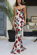 Trixiedress Spaghetti Strap Open Back Floral Print Maxi Dress