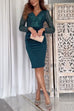 Trixiedress Wrap V Neck Sequin Patchwork Bodycon Party Dress