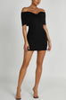 Trixiedress Bow Off Shoulder Bodycon Mini Party Dress
