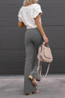 Trixiedress One Button Corduroy Flare Pants with Pockets
