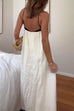 Trixiedress Backless Color Block Splice Swing Maxi Cami Dress