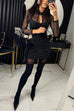 Trixiedress Collared Cut Out Rhinestore Mesh Splice Mini Dress