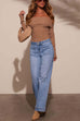 Trixiedress Chic Straight Wide Leg Denim Pants