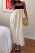 Trixiedress Backless Color Block Splice Swing Maxi Cami Dress