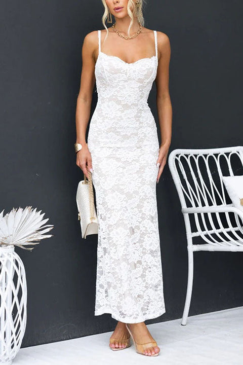 Trixiedress Floral Lace Bodycon Maxi Cami Dress