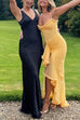 Trixiedress Spaghetti Strap Mesh Splice Draped Ruffle Maxi Dress