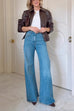 Trixiedress Lapel Zip Up Faux Leather Bomber Jacket