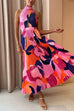 Trixiedress Halter Backless Cut Out Printed Maxi Pleated Dress