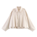 Trixiedress Lapel Zip Up Trendy Bomber Jacket
