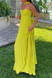 Trixiedress Strapless Back Lace-up Pleated Maxi Dress