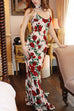 Trixiedress Spaghetti Strap Open Back Floral Print Maxi Dress
