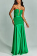 Trixiedress Mesh V Neck Strapless Splice Flare Maxi Party Dress