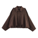 Trixiedress Lapel Zip Up Trendy Bomber Jacket