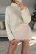 Trixiedress Turtleneck Drop Shoulder Winter Pullover Sweater