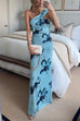 Trixiedress Strapless Tube Floral Print Bodycon Maxi Dress