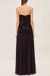 Trixiedress Spaghetti Strap Floral Applique Patchwork Maxi Dress