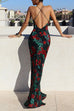 Trixiedress Spaghetti Strap Open Back Floral Print Maxi Dress