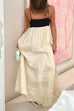 Trixiedress Backless Color Block Splice Swing Maxi Cami Dress
