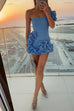 Trixiedress One Shoulder Flounced Bottom Mini Bodycon Dress