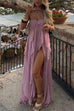 Trixiedress Sleeveless Open Back High Slit Ruffle Maxi Dress
