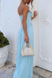 Trixiedress Strapless V Neck Corset Pleated Maxi Dress