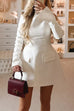 Trixiedress Mockneck Long Sleeves Waisted Mini Dress