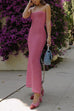 Trixiedress Strapless Tube Striped Knit Maxi Bodycon Dress
