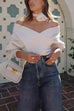 Trixiedress V Neck Criss Cross Front Ribbed Knit Sweater