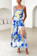 Trixiedress Pocketed Side Slit Printed Maxi Cami Dress