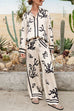 Trixiedress Wide Leg Reef Print Satin Pants