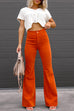 Trixiedress One Button Corduroy Flare Pants with Pockets