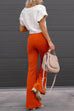 Trixiedress One Button Corduroy Flare Pants with Pockets