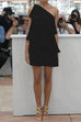 Trixiedress One Shoulder Sleeveless Ruffle Party Dress