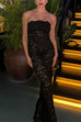 Trixiedress Strapless Lace Hollow Out Bodycon Maxi Dress
