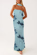 Trixiedress Strapless Tube Floral Print Bodycon Maxi Dress
